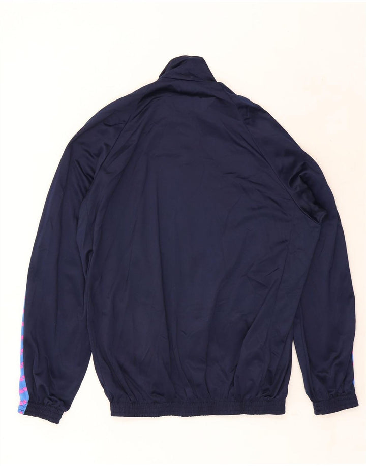 Arena Mens Graphic Tracksuit Top Jacket XL Navy Blue Colourblock Polyester