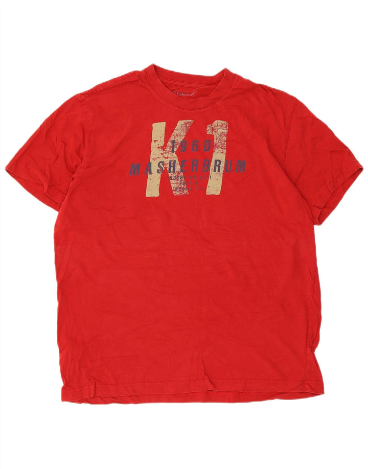 EDDIE BAUER Mens Graphic T-Shirt Top Large Red Cotton