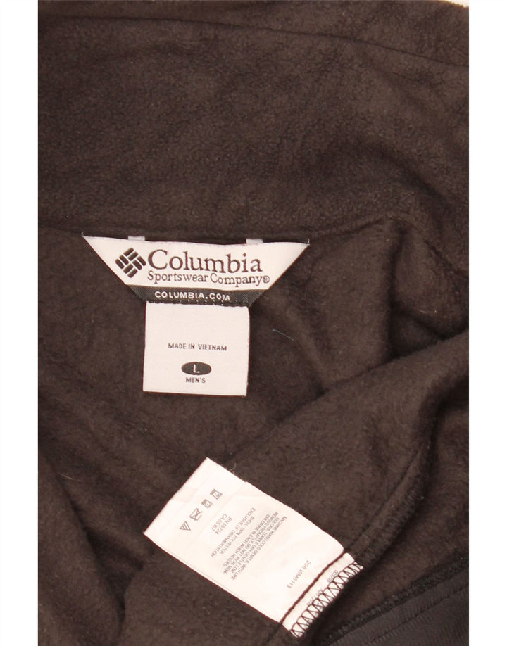 Columbia Mens Fleece Jacket UK 40 Large Brown Polyester