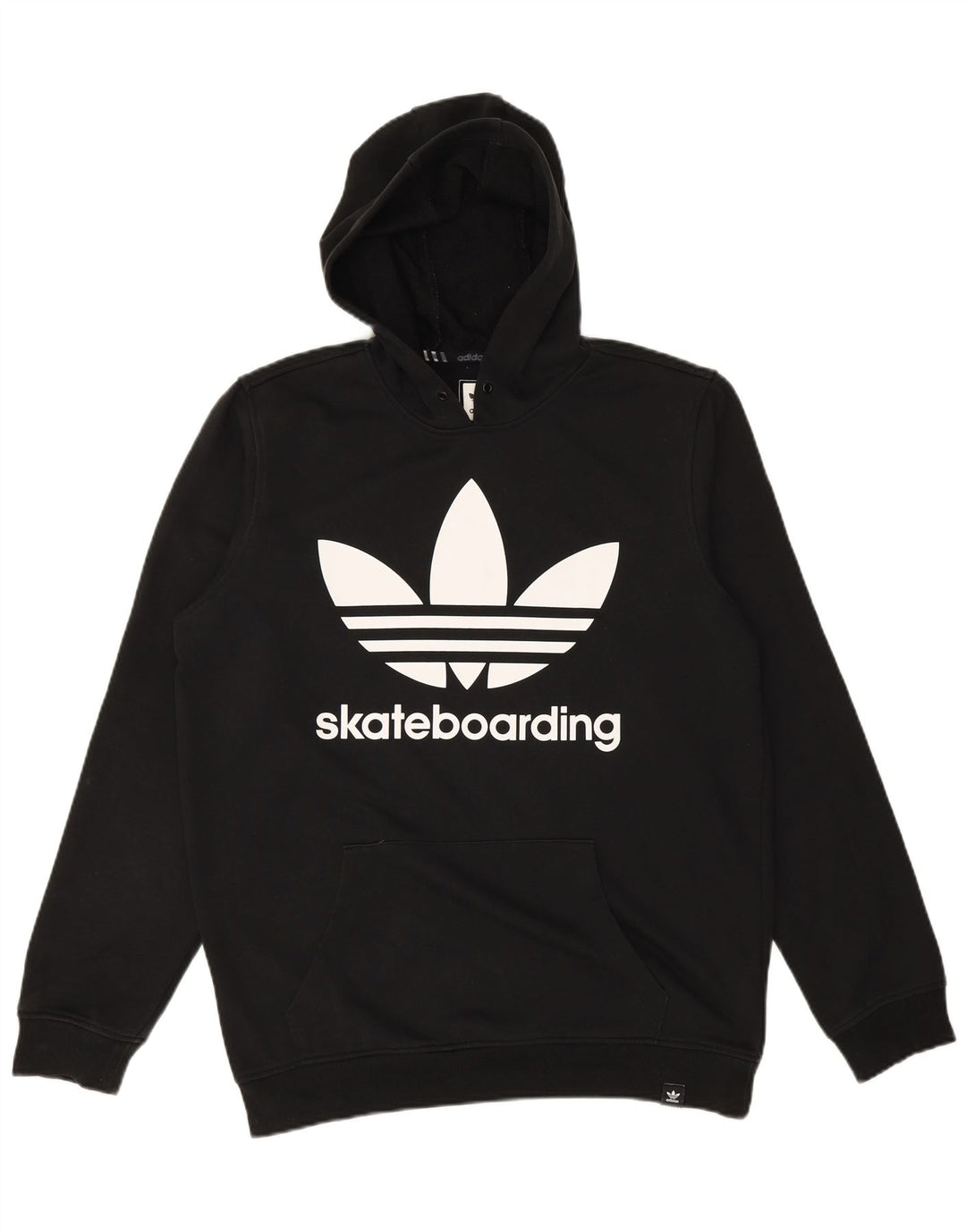 ADIDAS Mens Skateboarding Graphic Hoodie Jumper Medium Black Cotton