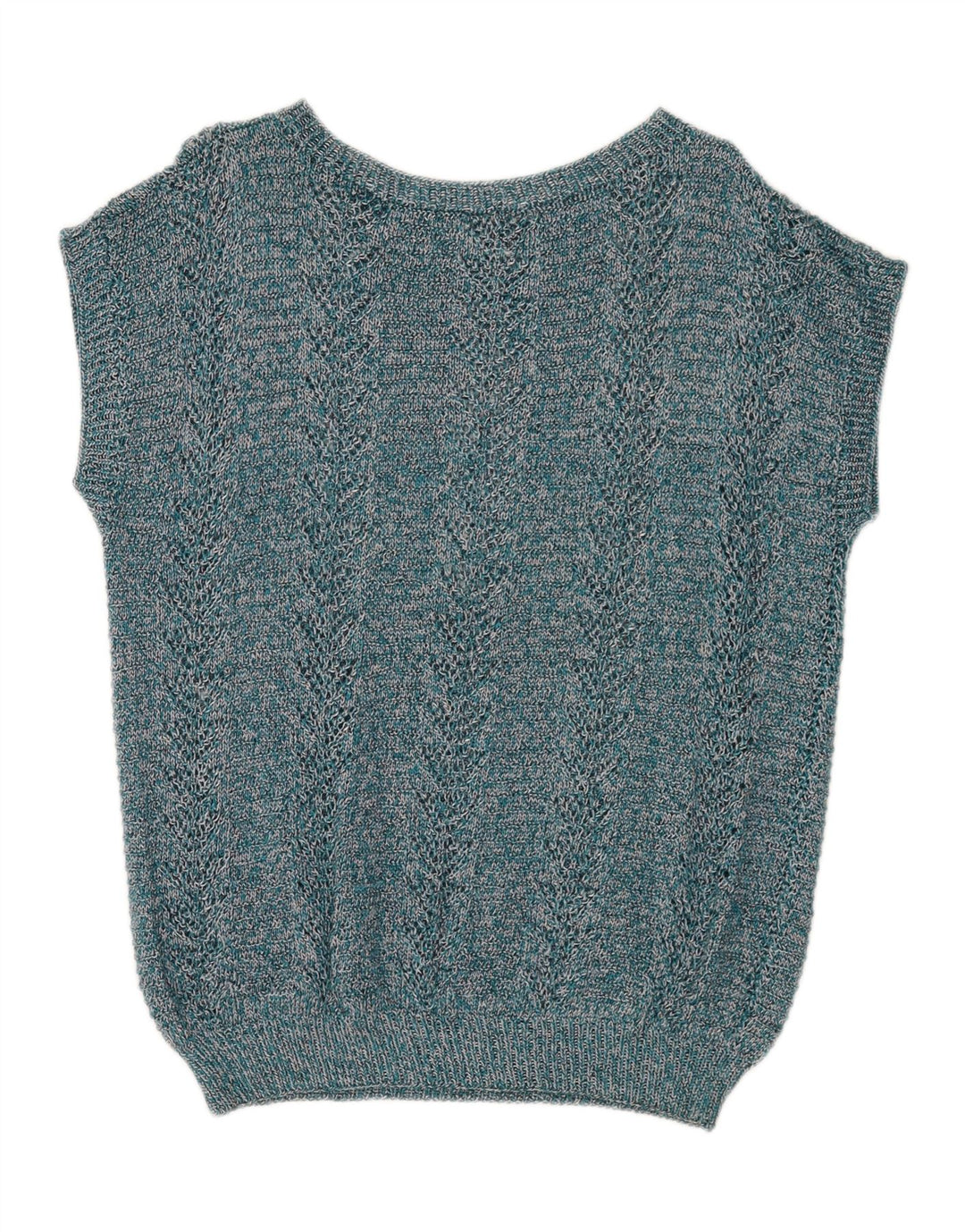 Vintage Womens Vest Tank Top UK 14 Large Blue Flecked