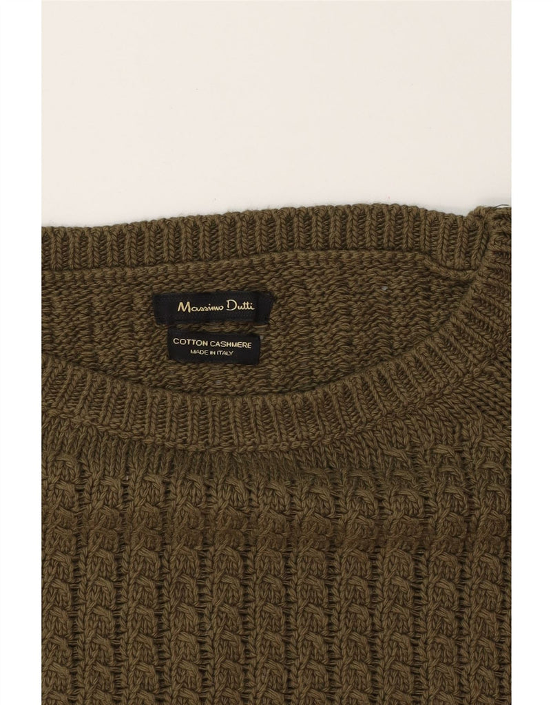 MASSIMO DUTTI Womens Oversized Boat Neck Jumper Sweater UK 14 Medium Green Vintage Massimo Dutti and Second-Hand Massimo Dutti from Messina Hembry 