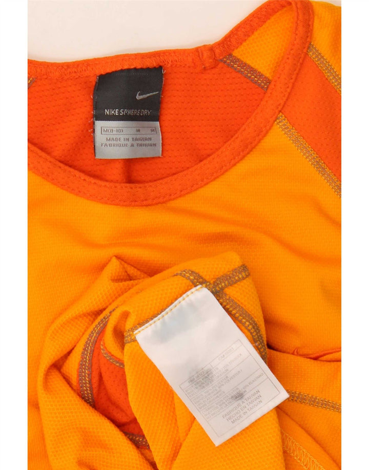 Nike Womens Vest Top US 8/10 Medium Orange Colourblock Polyester