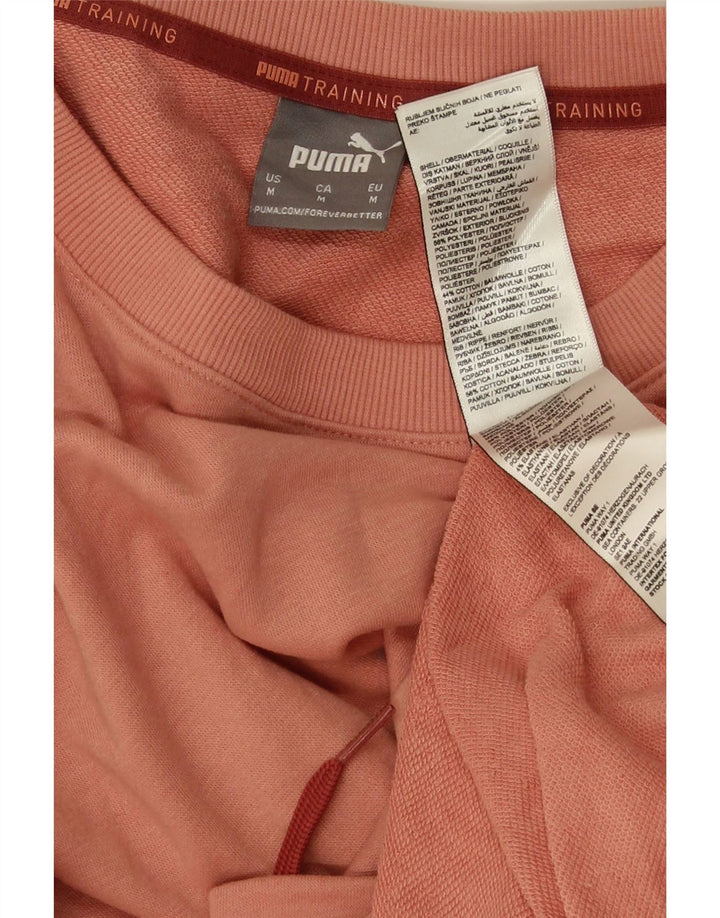 Puma Womens Crop Oversized Sweatshirt Jumper UK 14 Medium Orange Polyester