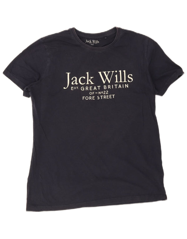 Jack Wills Boys Graphic T-Shirt Top 14-15 Years Navy Blue Cotton