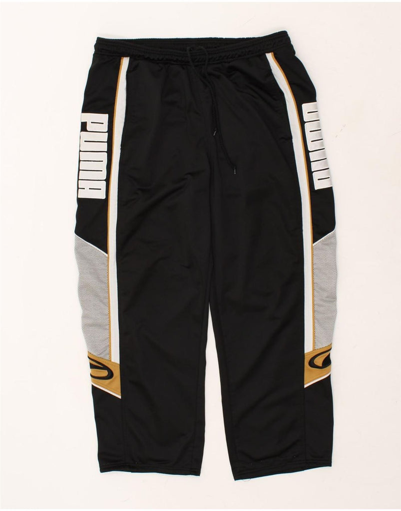 PUMA Mens Graphic Graphic Tracksuit Trousers XL Black Colourblock | Vintage Puma | Thrift | Second-Hand Puma | Used Clothing | Messina Hembry 