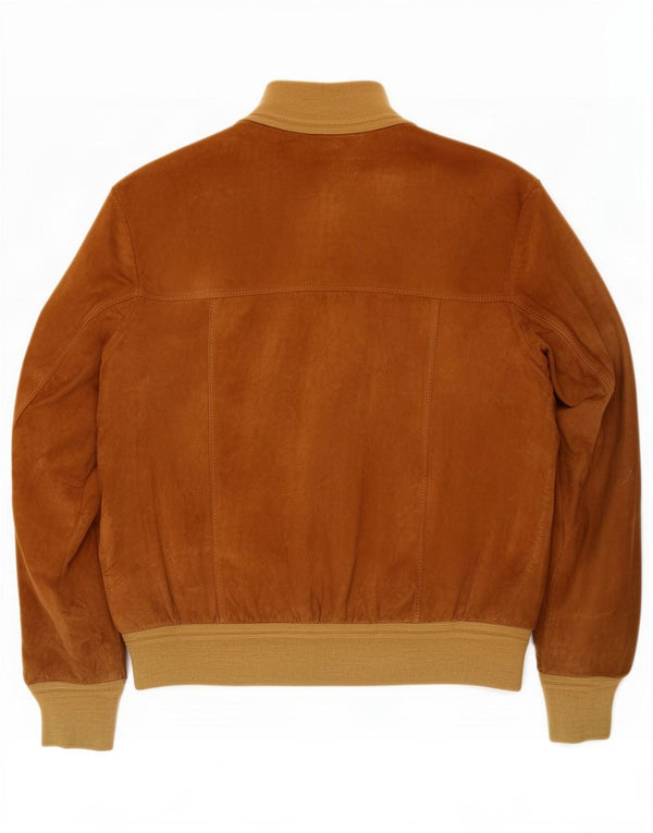 Vintage Mens Suede Bomber Jacket UK 38 Medium Beige