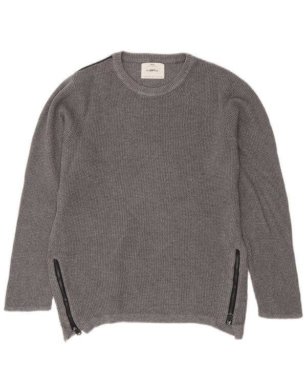 Zara Boys Crew Neck Jumper Sweater 9-10 Years Grey Cotton