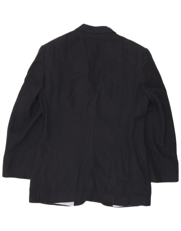 Marks & Spencer Mens 2 Button Blazer Jacket UK 38 Medium Navy Blue Linen