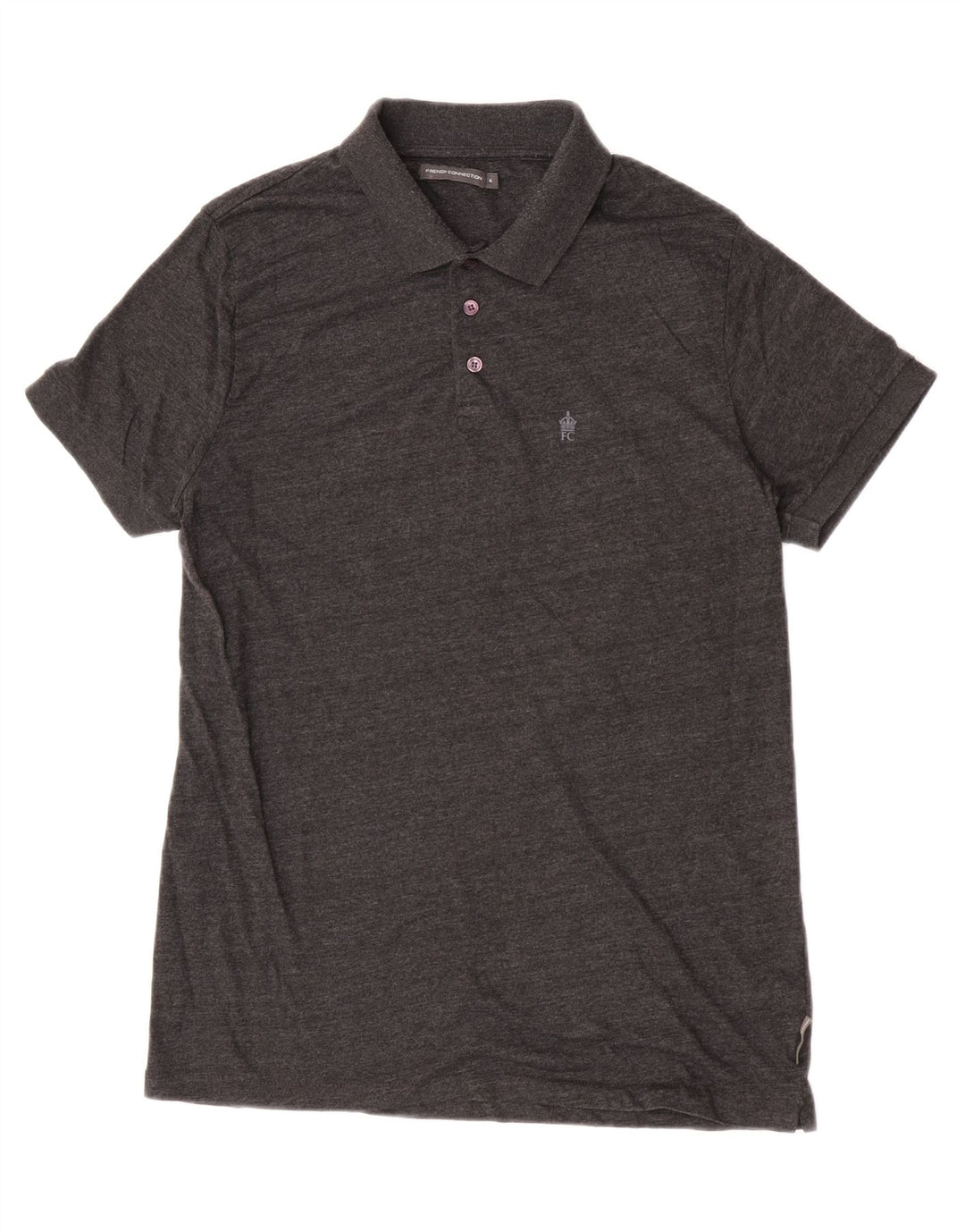 French Connection Mens Polo Shirt XL Grey Flecked Cotton