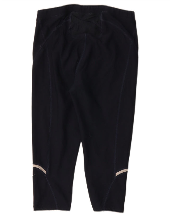Nike Womens Capri Leggings US 0/2 XS Navy Blue Polyester