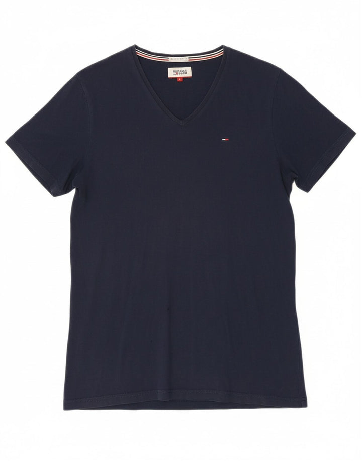 TOMMY HILFIGER Mens T-Shirt Top Large Navy Blue Cotton Vintage Tommy Hilfiger and Second-Hand Tommy Hilfiger from Messina Hembry 