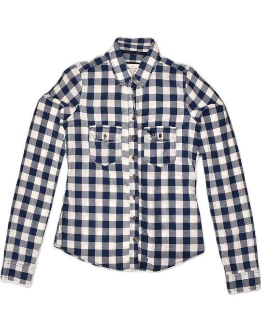 Camisa ABERCROMBIE FITCH Mujer UK XS Algodón a cuadros azul