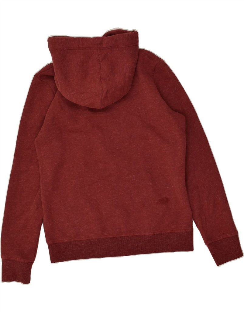 SUPERDRY Womens Zip Hoodie Sweater UK 14 Medium Maroon Cotton | Vintage Superdry | Thrift | Second-Hand Superdry | Used Clothing | Messina Hembry 