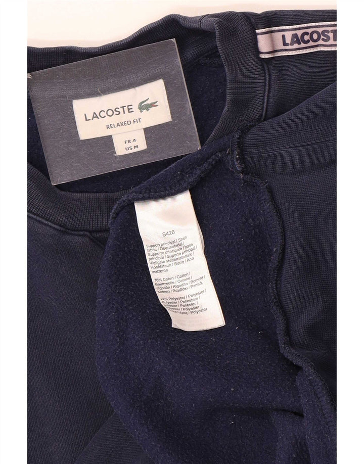 Lacoste Mens Graphic Sweatshirt Jumper Size 4 Medium Navy Blue Colourblock