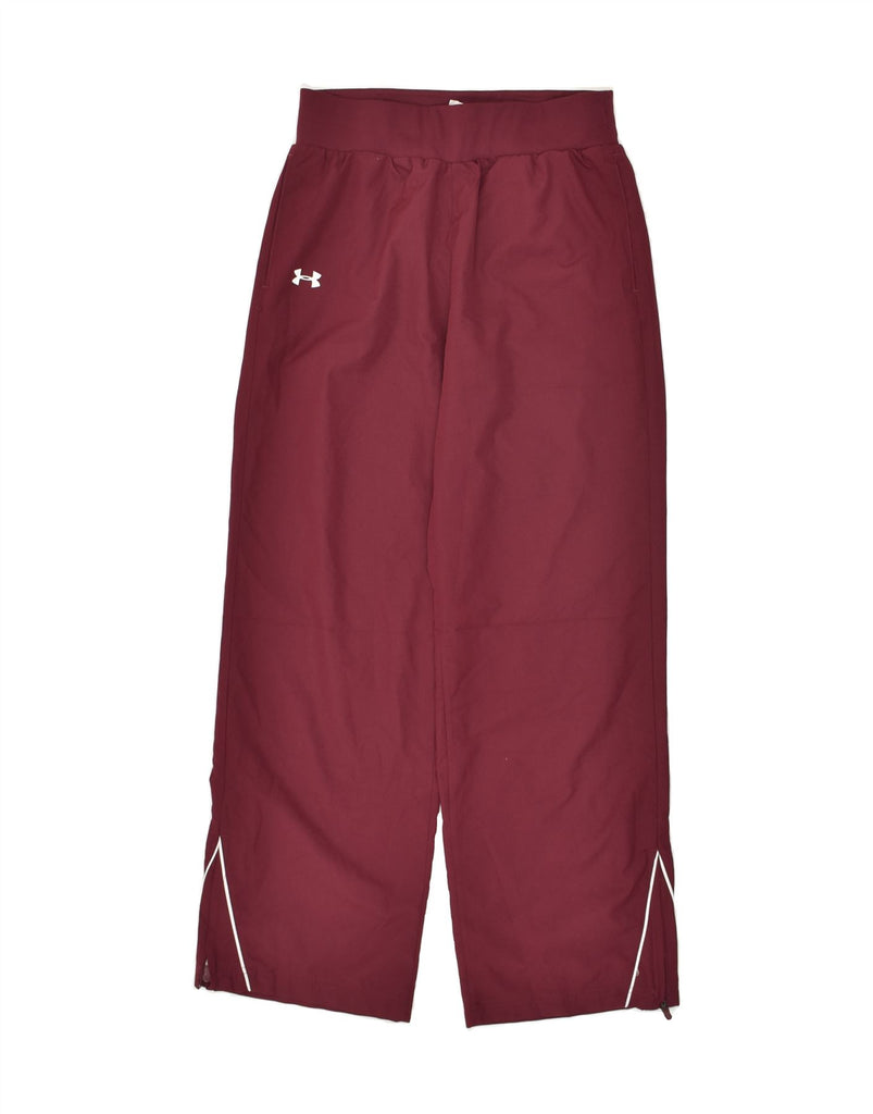 UNDER ARMOUR Womens Tracksuit Trousers UK 10 Small Burgundy Polyester | Vintage Under Armour | Thrift | Second-Hand Under Armour | Used Clothing | Messina Hembry 