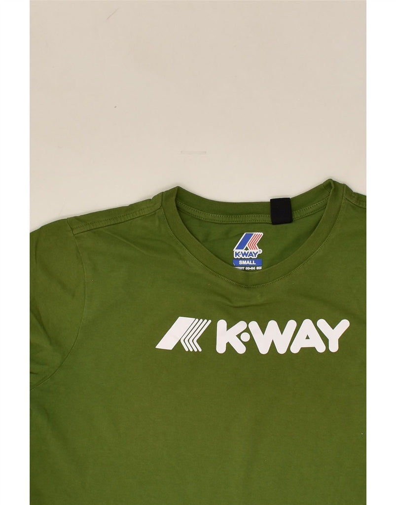 K-WAY Mens Graphic T-Shirt Top Small Green | Vintage K-Way | Thrift | Second-Hand K-Way | Used Clothing | Messina Hembry 