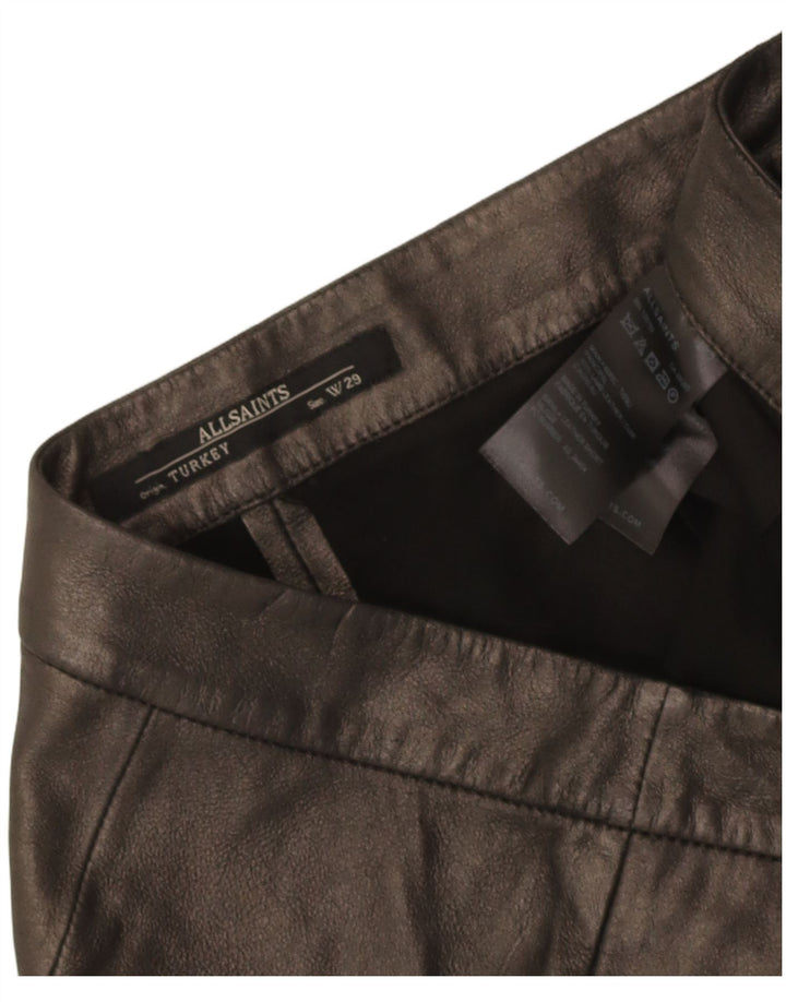 All Saints Womens Leather Hot Pants W29 Medium Black