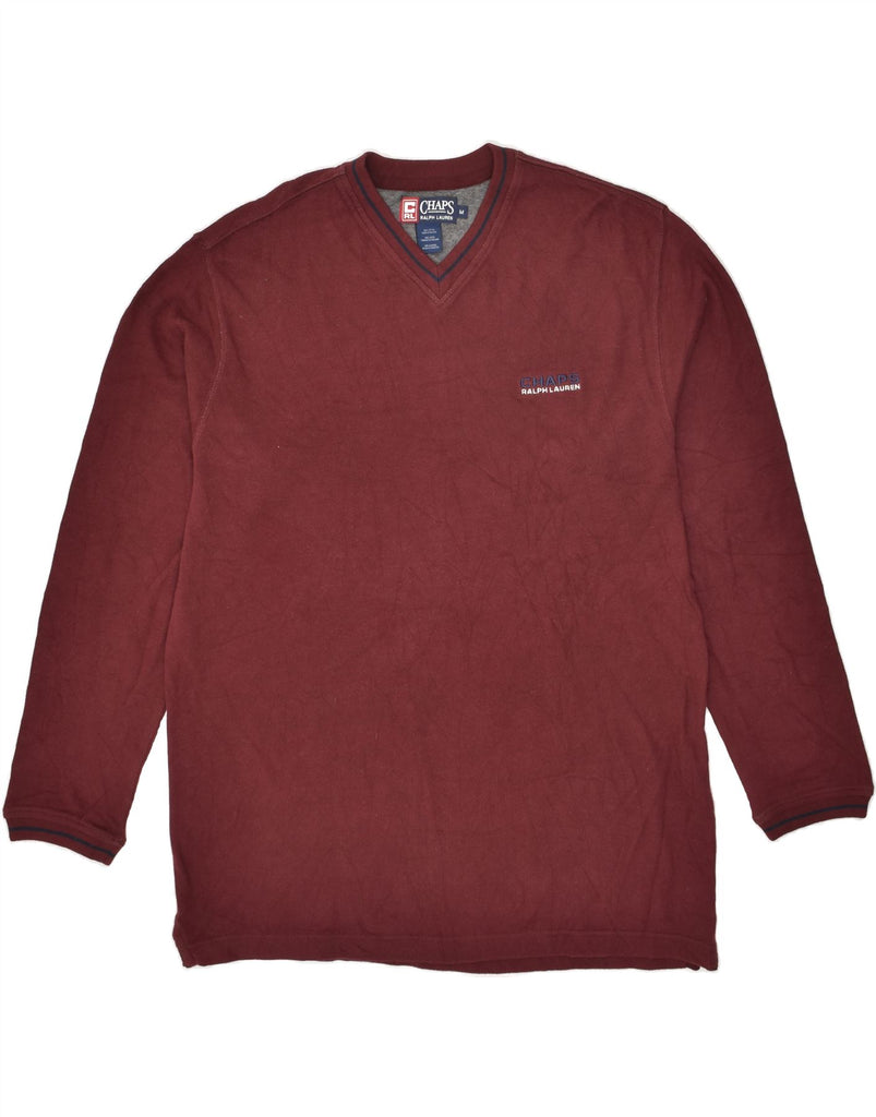 CHAPS Mens Sweatshirt Jumper Medium Burgundy Cotton | Vintage Chaps | Thrift | Second-Hand Chaps | Used Clothing | Messina Hembry 