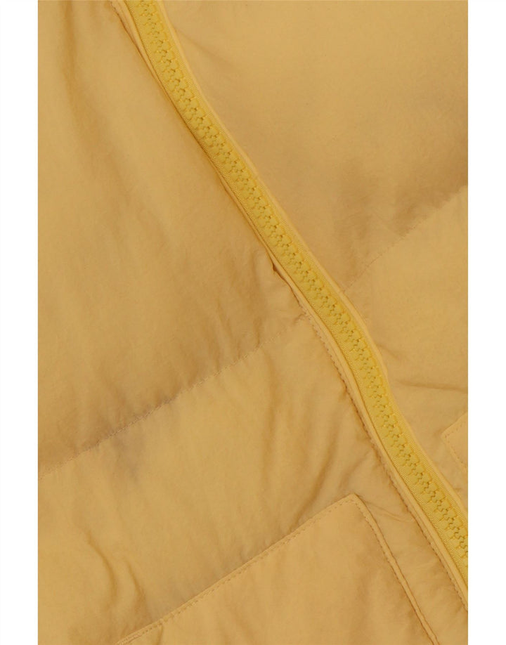 CHAMPION Womens Crop Hooded Padded Jacket UK 14 Medium Yellow Polyamide