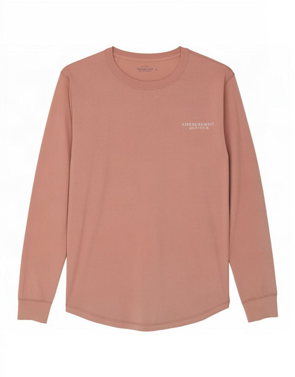 Abercrombie & Fitch Mens Top Long Sleeve Small Pink Cotton