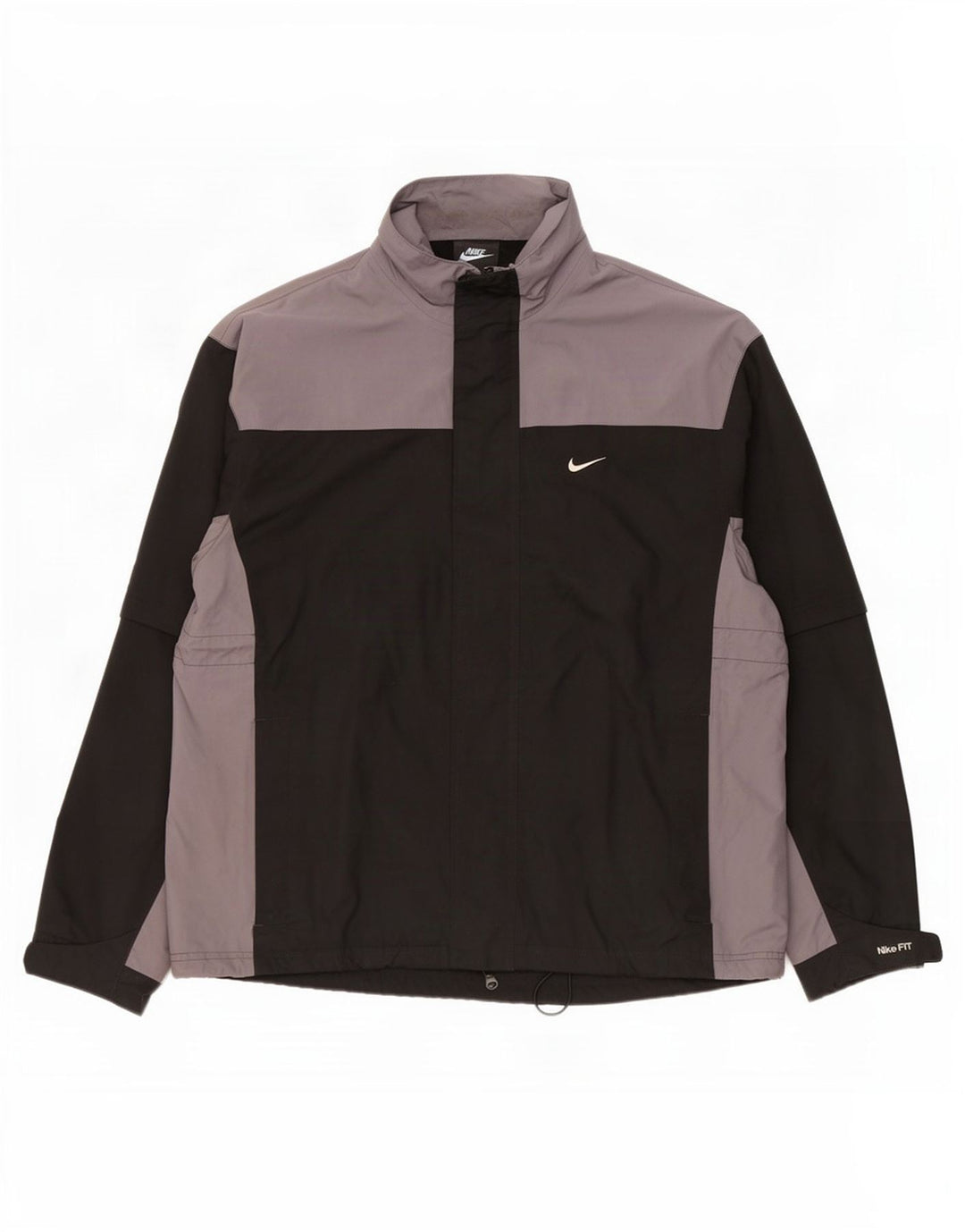 Nike Mens Tracksuit Top Jacket Large Black Colourblock Polyester