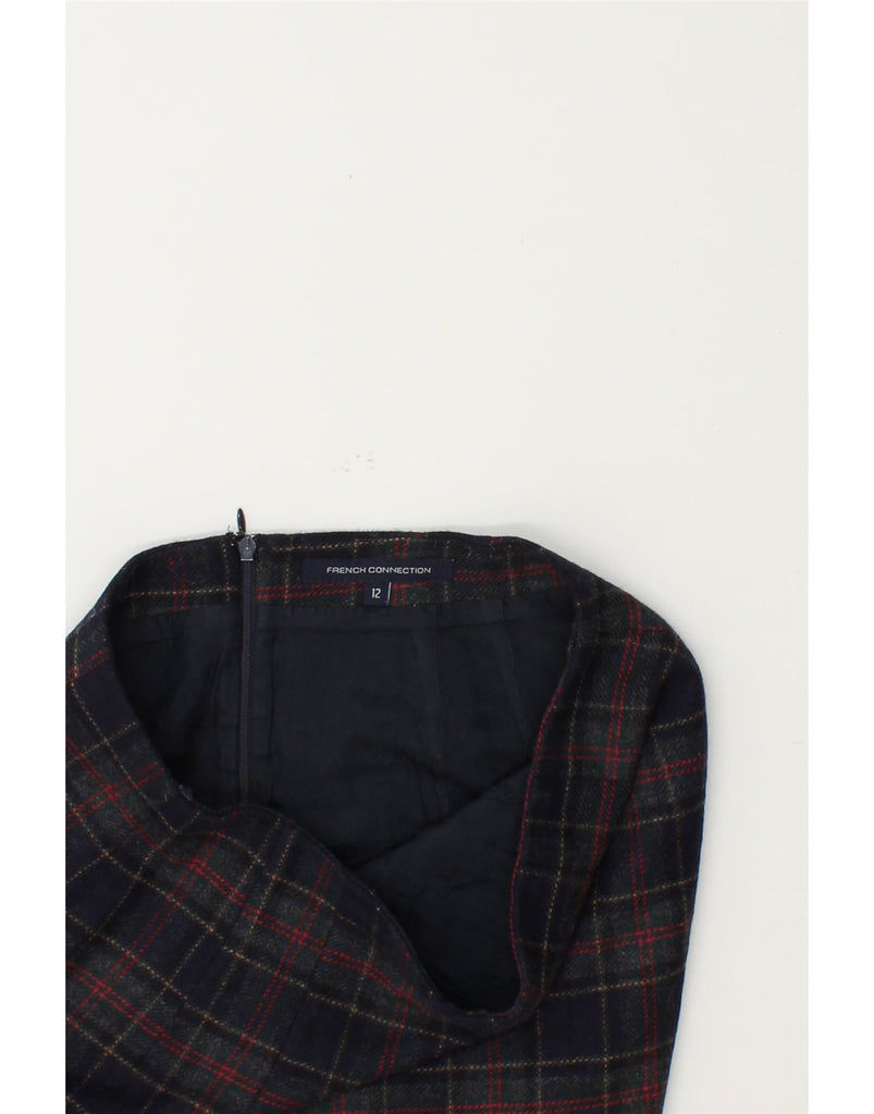 FRENCH CONNECTION Womens Mini Skirt UK 12 Medium W28  Navy Blue Check Wool Vintage French Connection and Second-Hand French Connection from Messina Hembry 