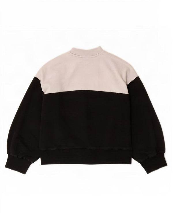 Champion Womens Sweatshirt Jumper UK 16 Large Black Colourblock Cotton