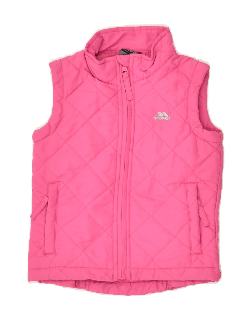 TRESPASS Girls Quilted Gilet 3-4 Years Pink Polyester | Vintage Trespass | Thrift | Second-Hand Trespass | Used Clothing | Messina Hembry 