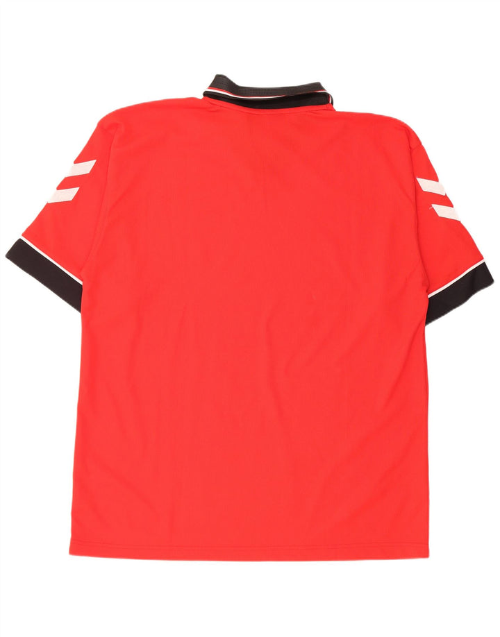 Hummel Mens Graphic Polo Shirt 2XL Red Colourblock Polyester