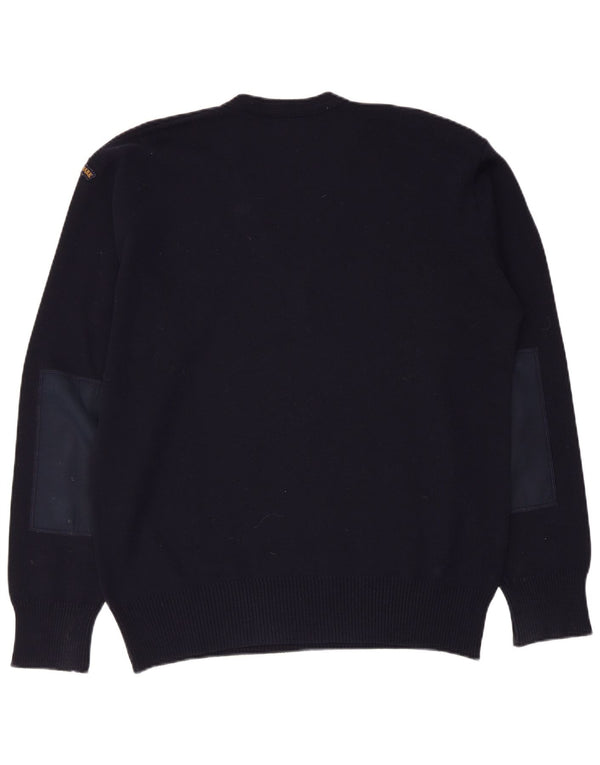 Paul & Shark Mens V-Neck Jumper Sweater Medium Navy Blue