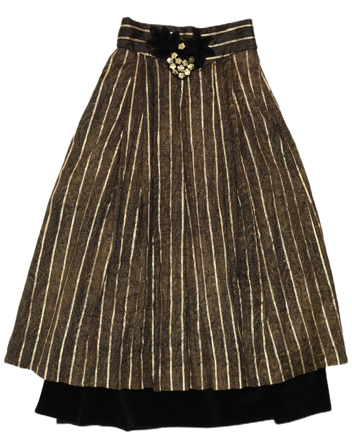 PFISTER Womens High Waist A-Line Skirt EU 38 Medium W26  Gold Striped