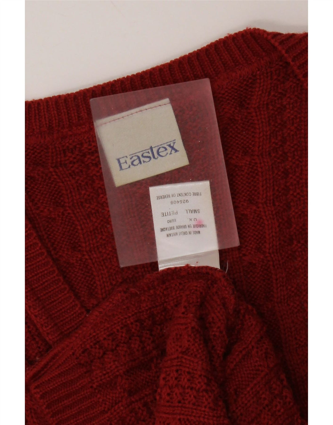 Eastex Womens Sleeveless Cardigan Sweater UK 10 Small Red Acrylic