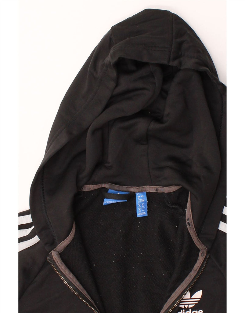 ADIDAS Womens Zip Hoodie Sweater UK 8 Small  Black Polyester Vintage Adidas and Second-Hand Adidas from Messina Hembry 