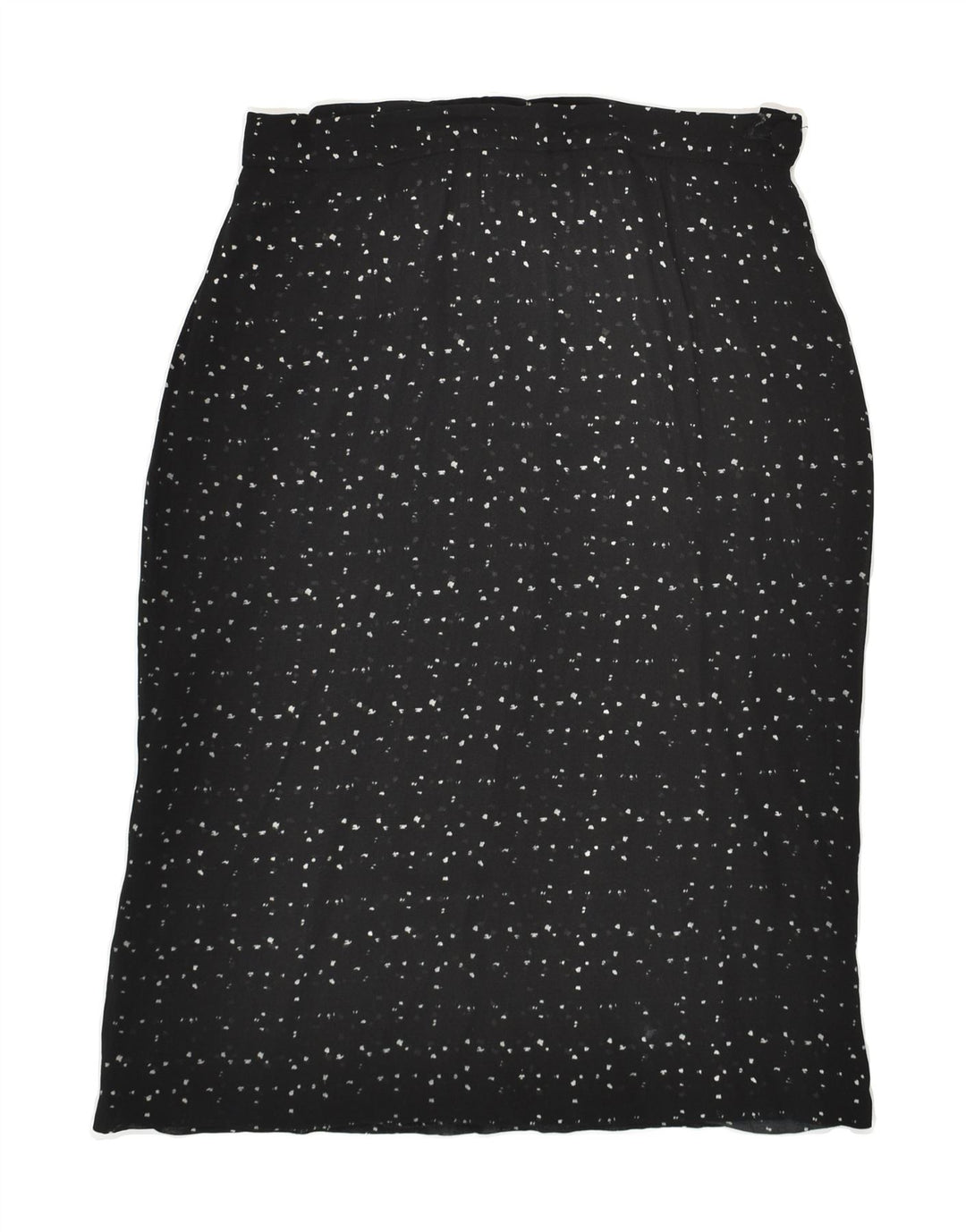 MOSCHINO Womens Midi Skirt UK 10 Small W28 Black Spotted Rayon | Vintage Moschino | Thrift | Second-Hand Moschino | Used Clothing | Messina Hembry 