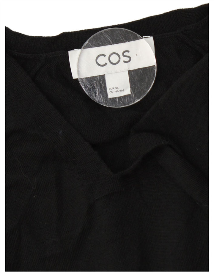 Cos Womens Oversized V-Neck Jumper Sweater UK 6 XS Black