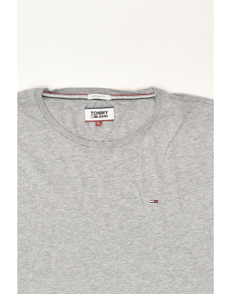 TOMMY HILFIGER Mens Regular Fit T-Shirt Top XL Grey Cotton | Vintage Tommy Hilfiger | Thrift | Second-Hand Tommy Hilfiger | Used Clothing | Messina Hembry 