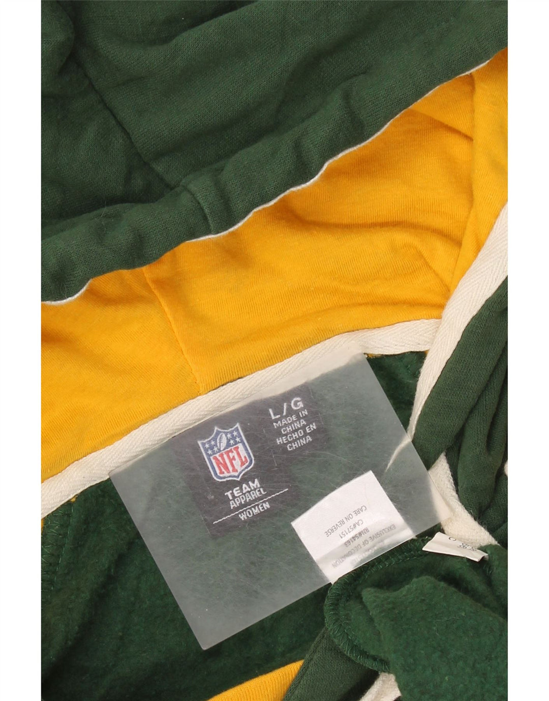 NFL Womens Green Bay Packers Hoodie Jumper UK 16 Large Green Colourblock