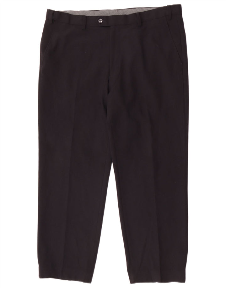 Marks & Spencer Mens Regular Suit Trousers W38 L29 Navy Blue Polyester