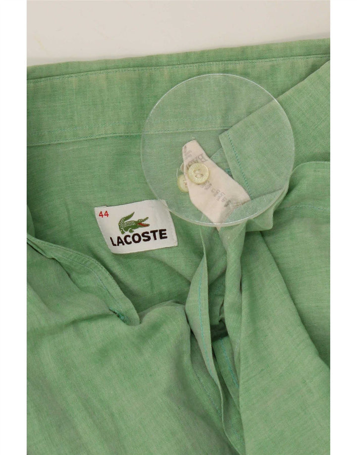 Lacoste Mens Shirt Size 44 XL Green Linen