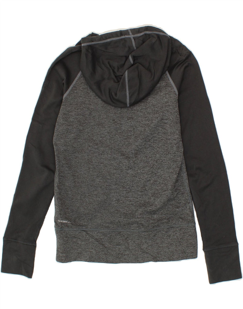 NIKE Womens Therma-Fit Hoodie Jumper UK 10 Small Grey Colourblock Vintage Nike and Second-Hand Nike from Messina Hembry 