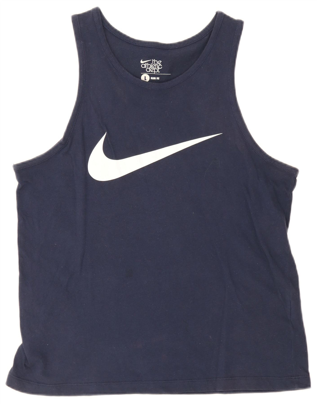 Nike Mens Slim Fit Graphic Vest Top Large Navy Blue Cotton