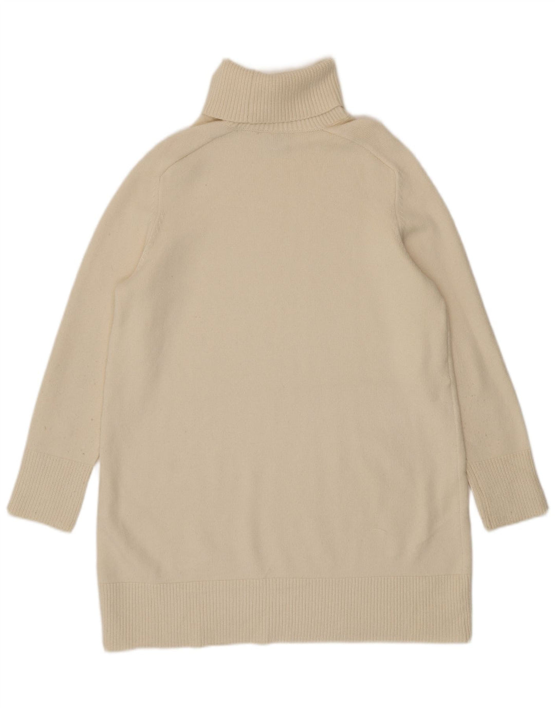 Zara Womens Roll Neck Jumper Sweater UK 16 Large Beige Viscose