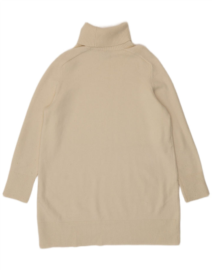 Zara Womens Roll Neck Jumper Sweater UK 16 Large Beige Viscose