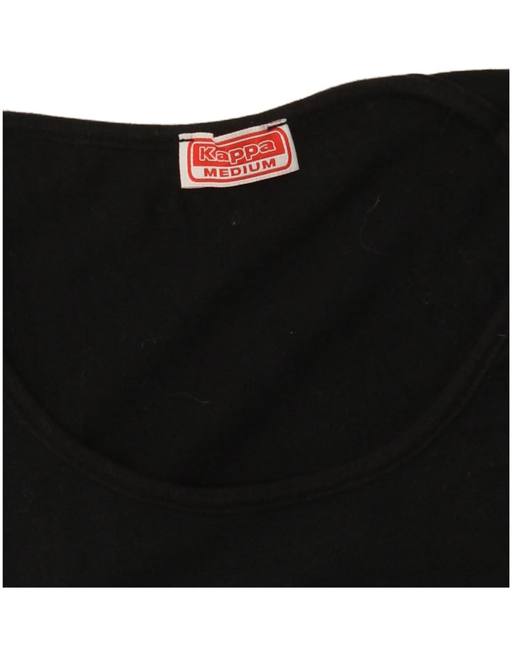 KAPPA Womens T-Shirt Top UK 12 Medium Black