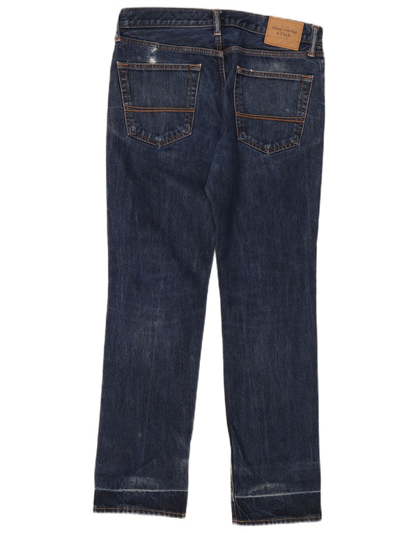Abercrombie & Fitch Womens Straight Jeans W32 L32 Blue Cotton