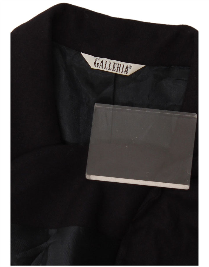 GALLERIA Womens 3 Button Blazer Jacket UK 12 Medium Navy Blue Cashmere