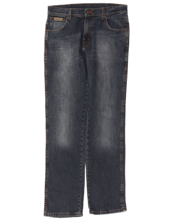 Wrangler Mens Texas Stretch Straight Jeans W32 L32 Blue Cotton