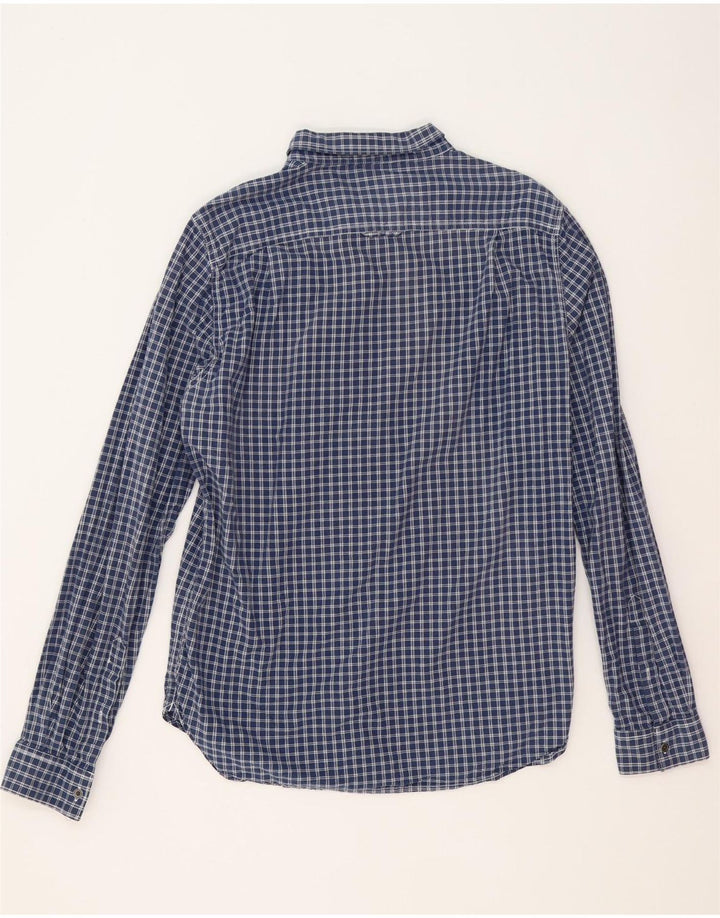 Superdry Mens Shirt XL Navy Blue Gingham Cotton