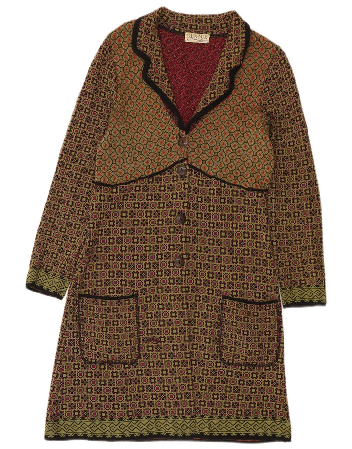 Dunque Womens Cardigan Sweater UK 12 Medium Multicoloured Geometric